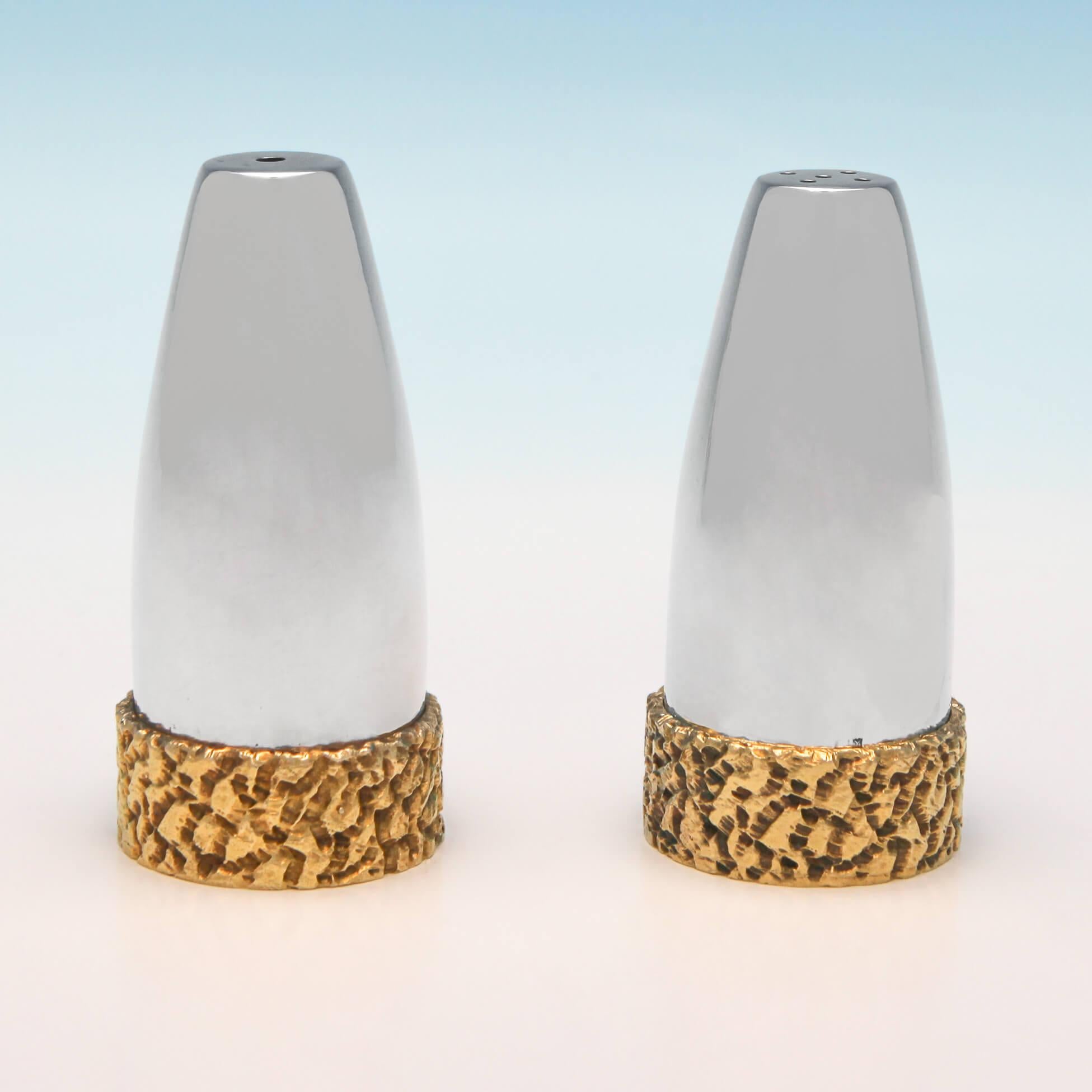 Mid-Century moderno Mid-Century Modern Sterling Silver Condiment Set by Deakin & Francis in 1973 in vendita