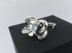 Sterling Silver Contemporary Ring with Paraiba Tourmaline
