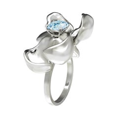 Sterling Silver Contemporary Ring with Paraiba Tourmaline