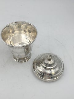 Vaso de Kiddush con tapa de plata de ley de Tane Prestigioso fabricante mexicano