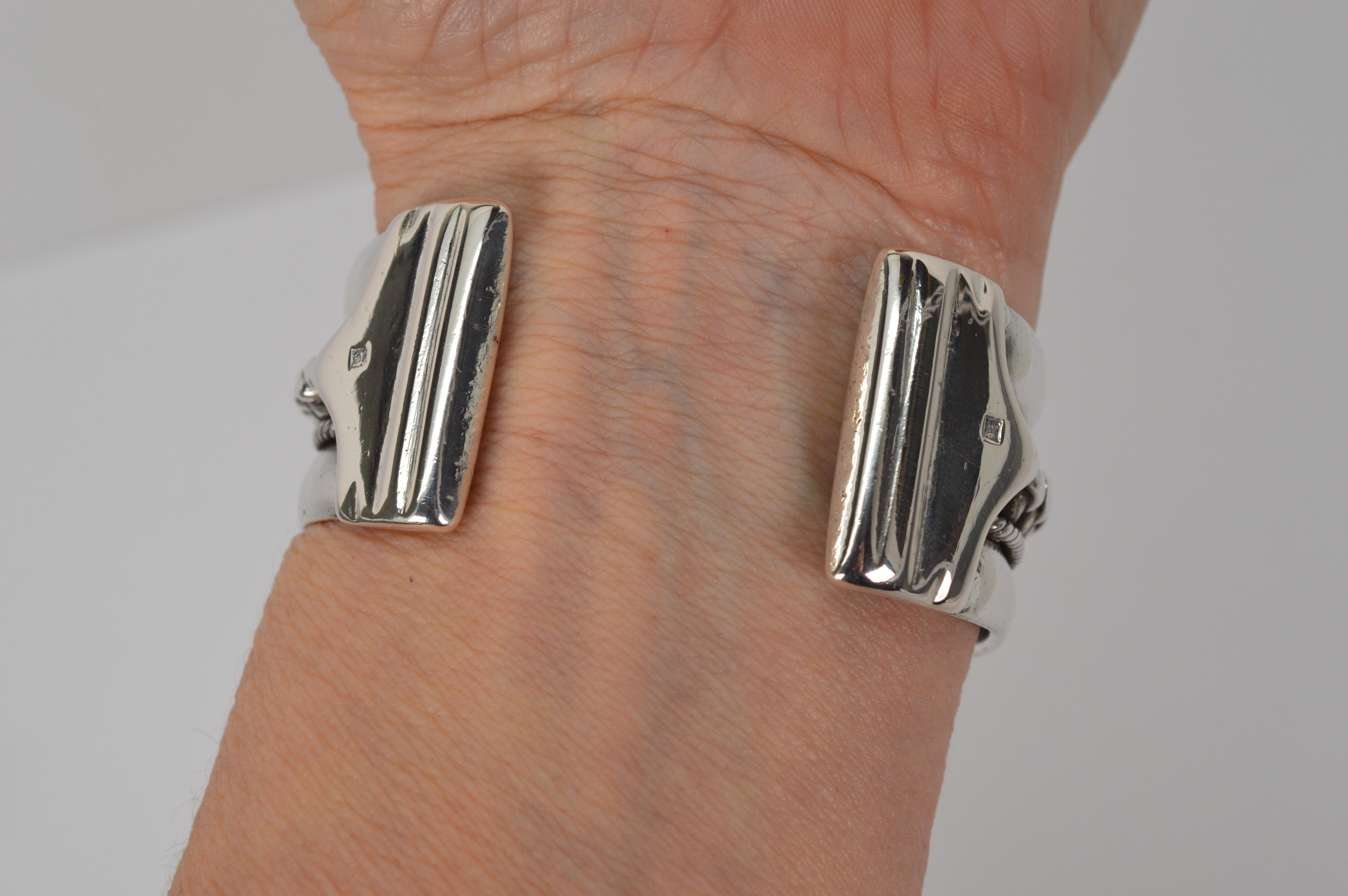 Women's or Men's Sterling Silver Craftsman Cuff Bracelet