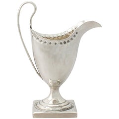 Sterling Silver Cream Jug / Creamer by Peter and Ann Bateman, Antique George III
