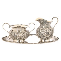 Sterling Silver Cream & Sugar with Tray