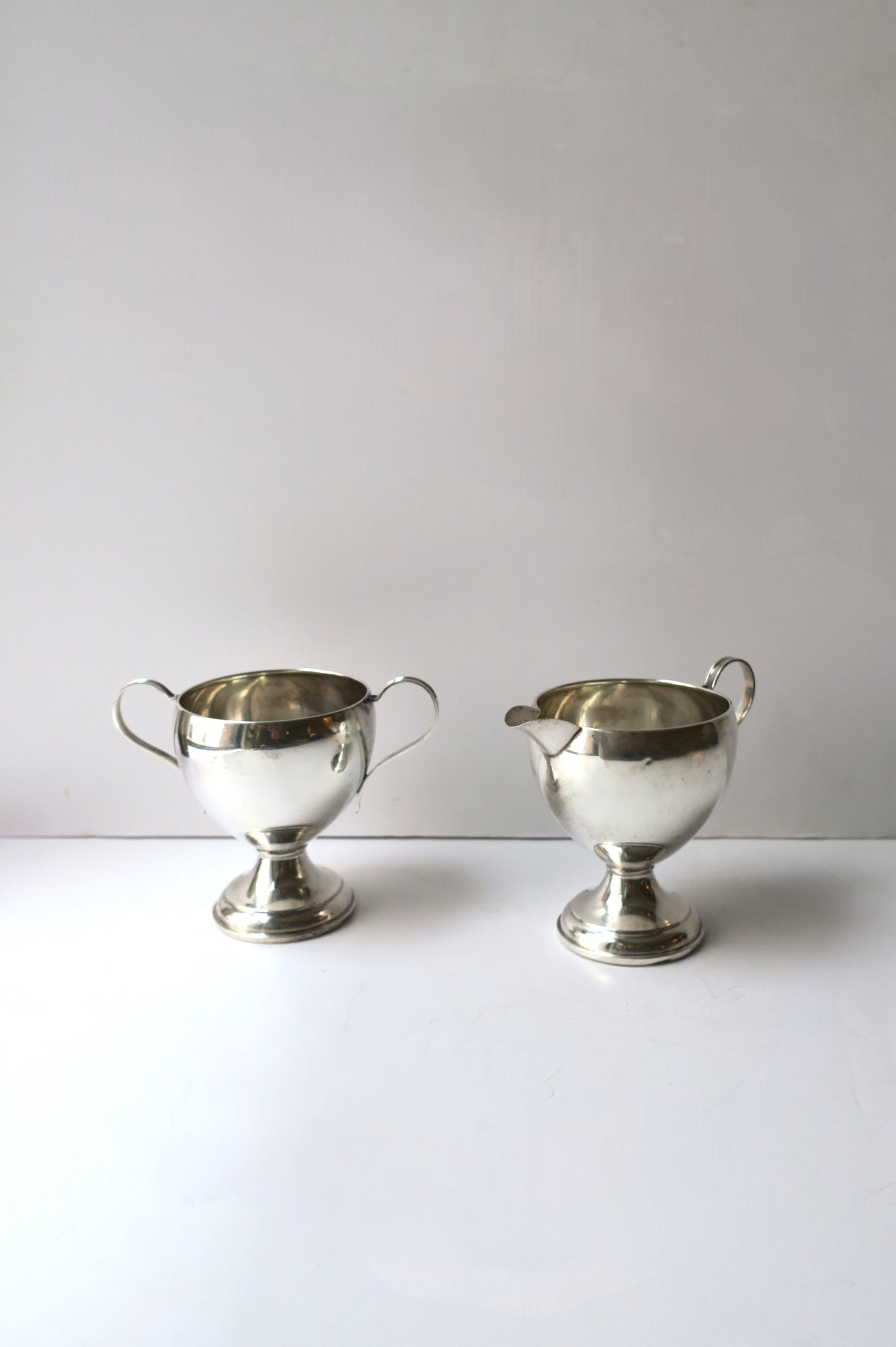 Juego de azúcar y crema de plata de ley siglo XX en venta