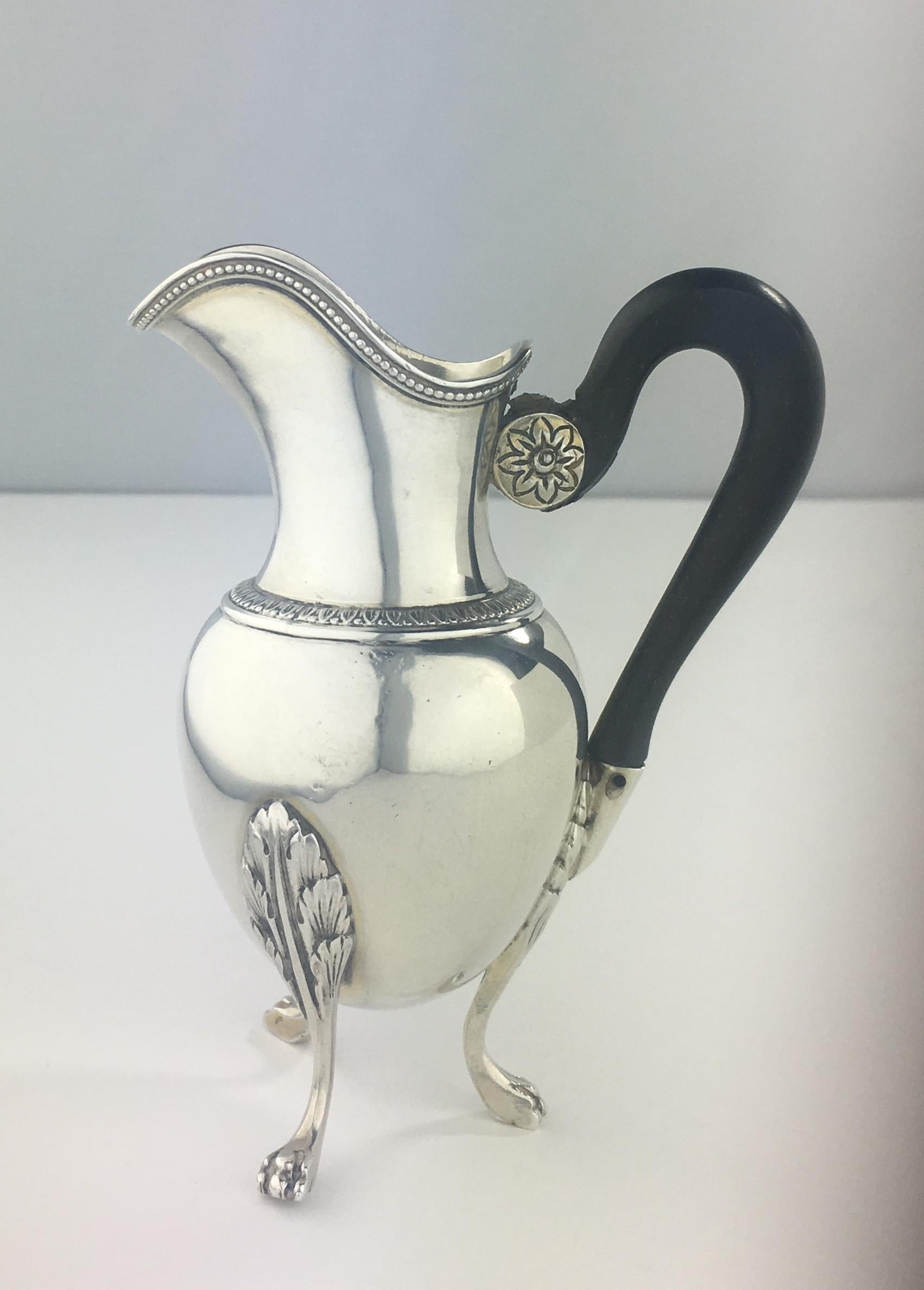 Rococo Sterling Silver Creamer by French Master Silversmith Andre Aucoc For Sale