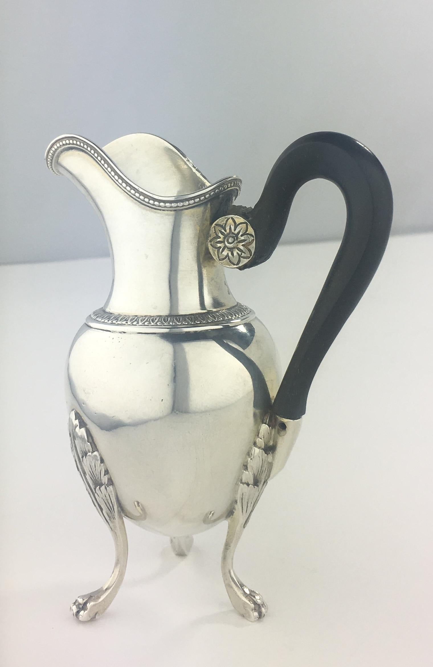 Hand-Crafted Sterling Silver Creamer by French Master Silversmith Andre Aucoc For Sale