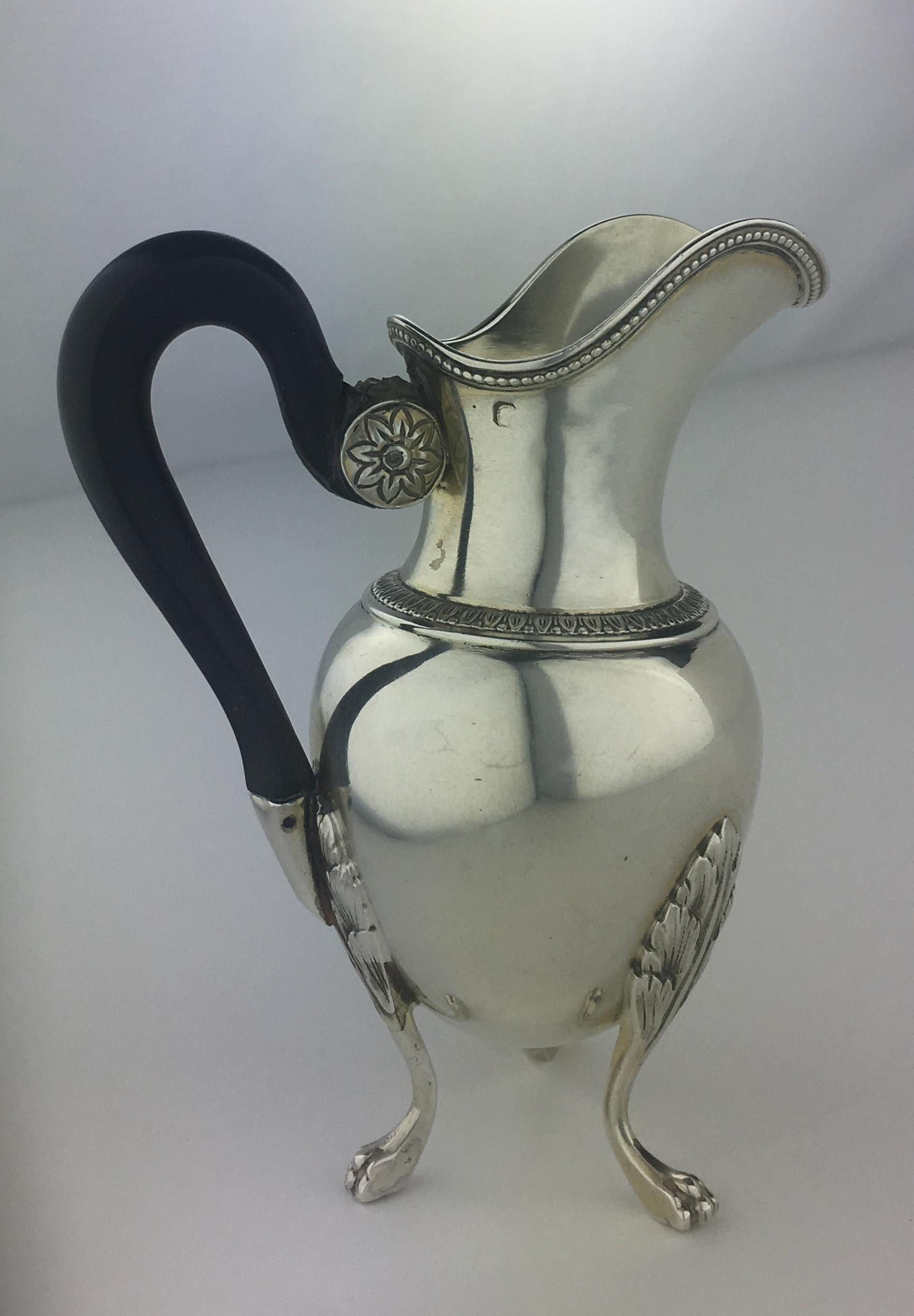 19th Century Sterling Silver Creamer by French Master Silversmith Andre Aucoc For Sale