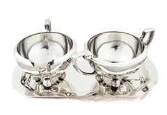 Sterling Silver Creamer, Sugar and Under-tray