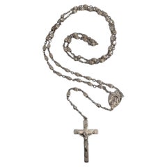 Sterling Silver Creed Ribbed Bead Rosary