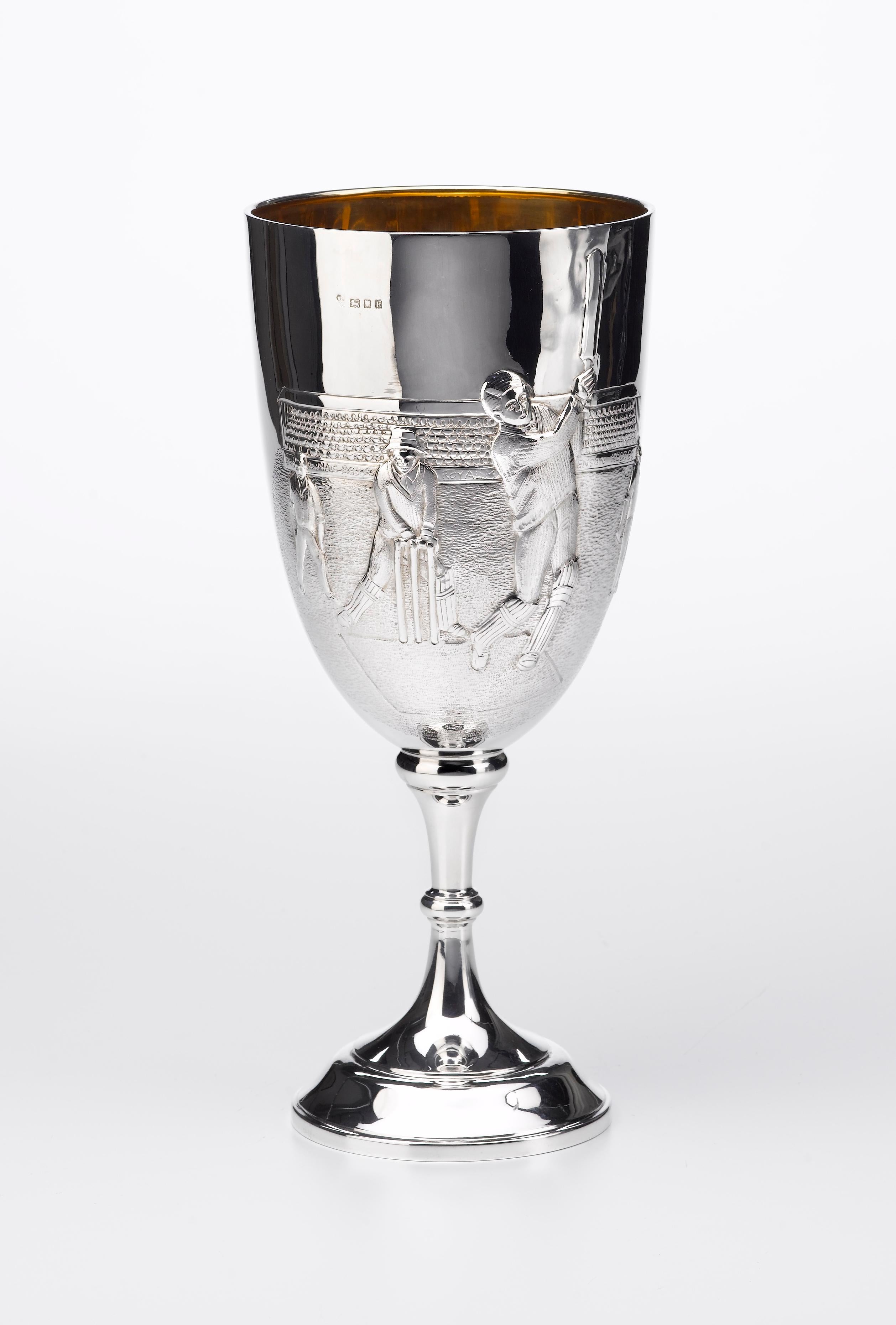 British Sterling Silver Cricket Trophy, circa 1923 For Sale