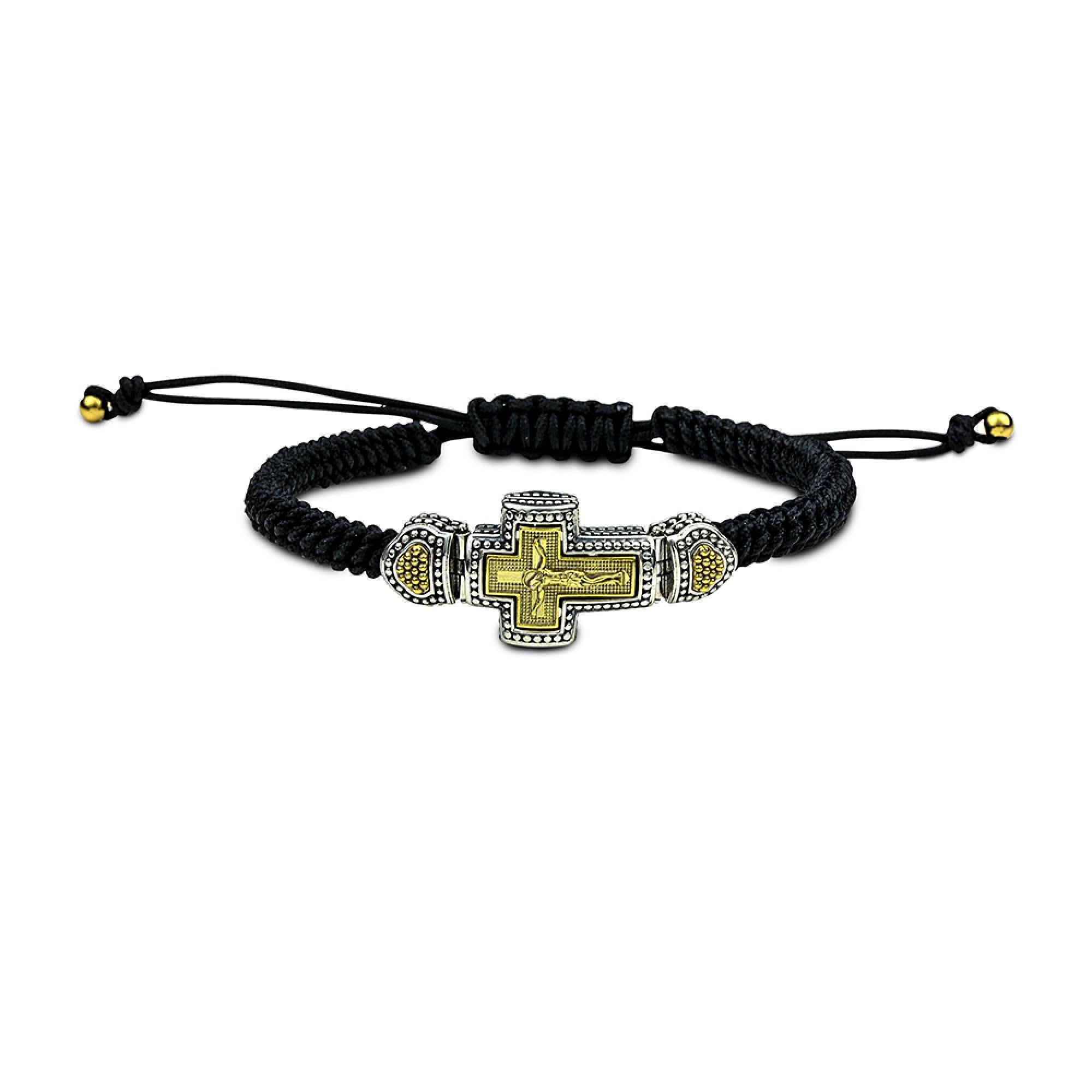 mens gold cross bracelet