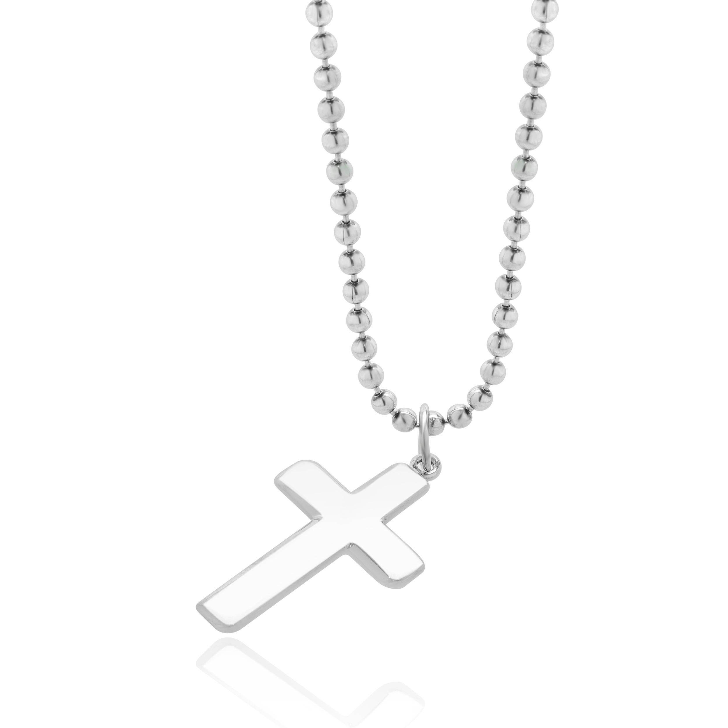 Women's or Men's Sterling Silver Cross Necklace For Sale