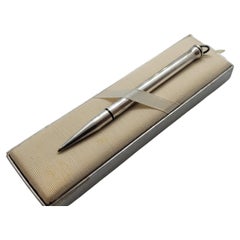 Sterling Silver Cross Pencil Original Box, Refillable Lead, Pinstriped Design