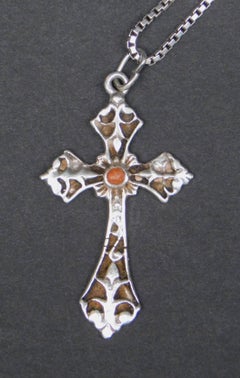 Sterling Silver Cross  With Sterling Silver Box Chain