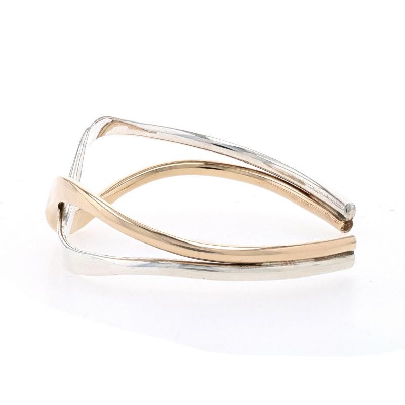 Women's Sterling Silver Crossover Cuff Bracelet 6 1/4