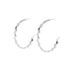 Sterling Silver Crown of Thorns Hoop Earrings Sterling Silver Crown of Thorns Hoop Earrings