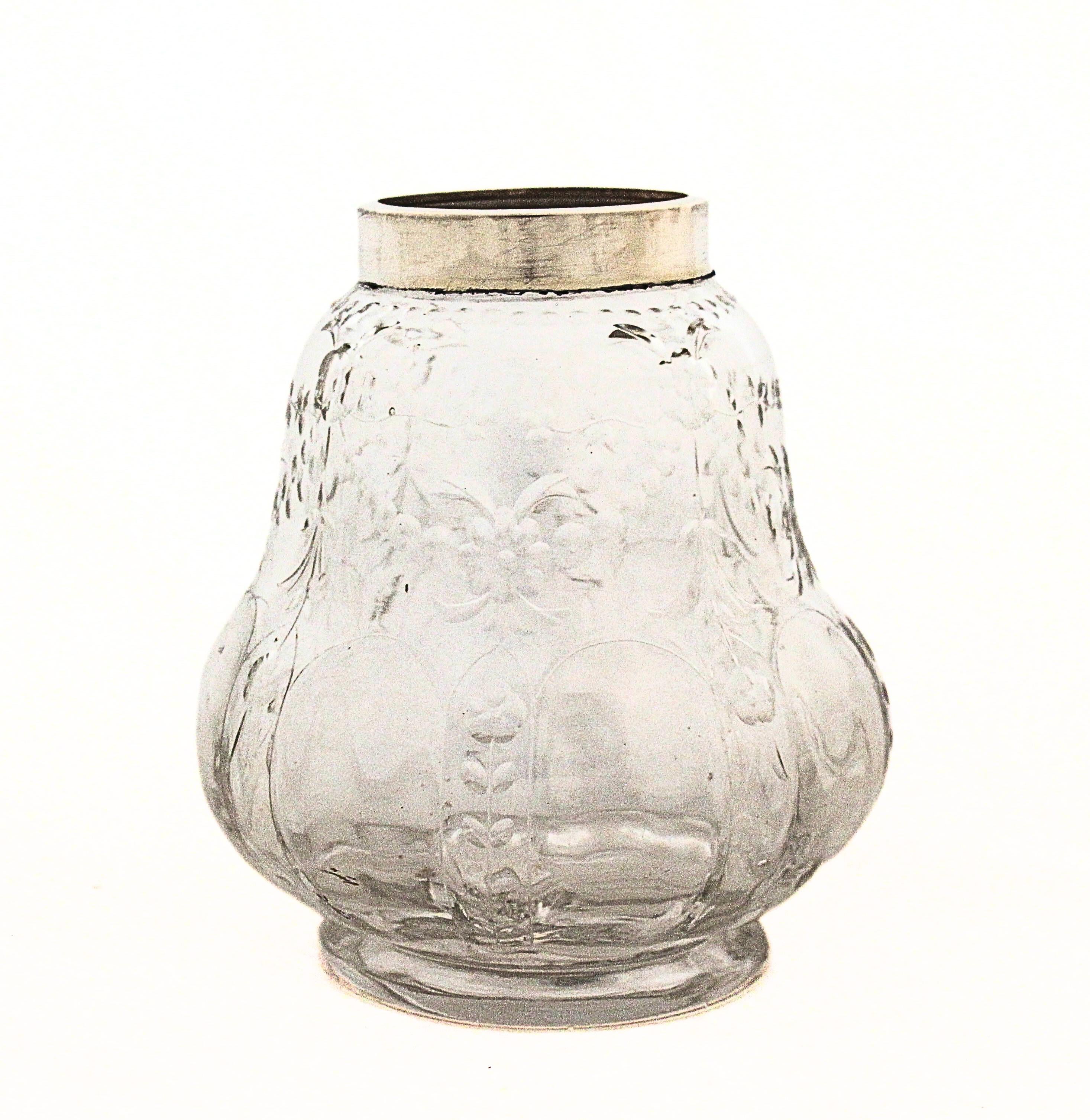 Americano Bottiglia in argento e cristallo in vendita