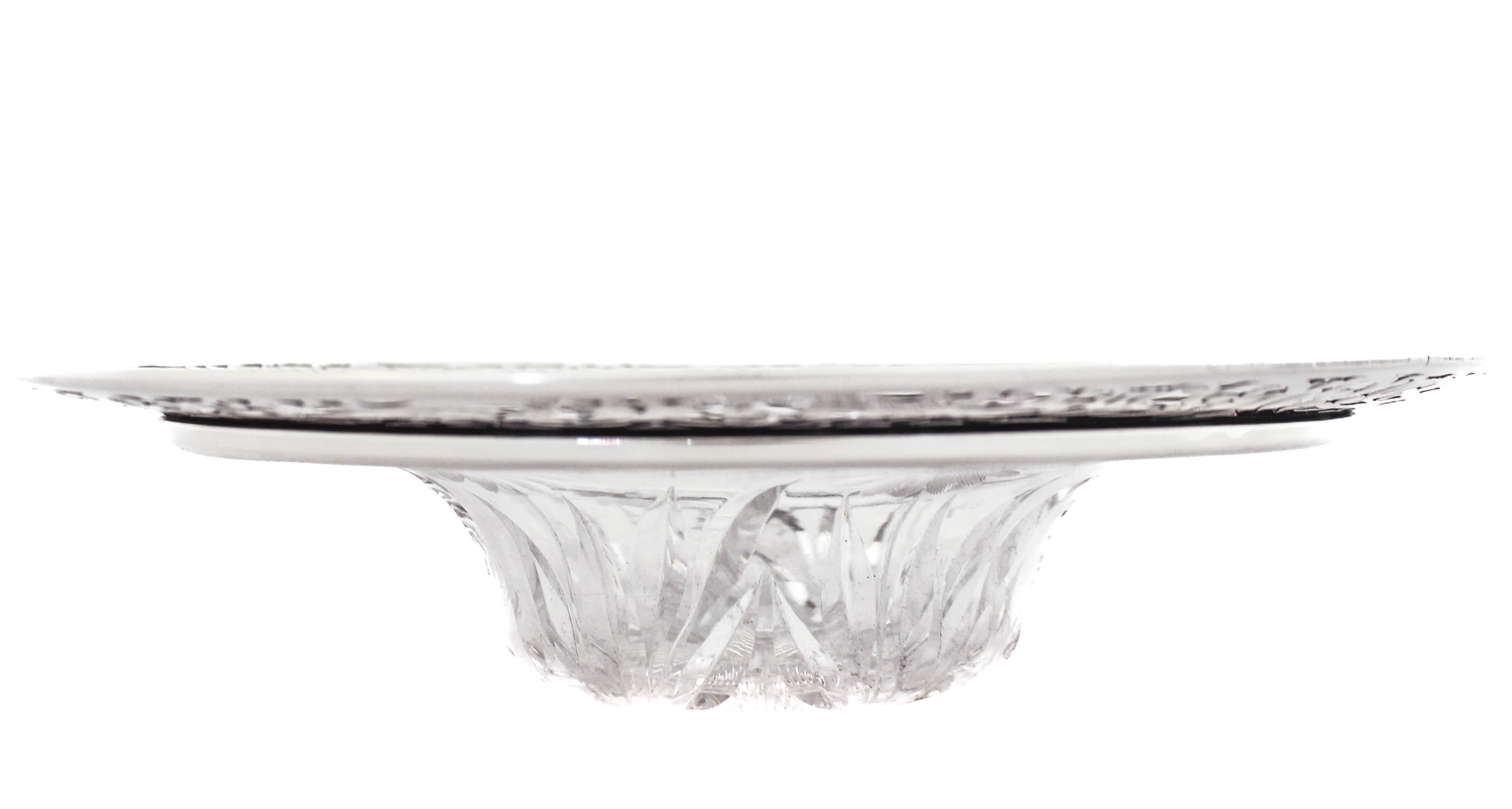 Sterling Silver & Crystal Bowl In Excellent Condition For Sale In Brooklyn, NY