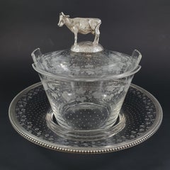 Sterling Silver & Crystal Butter Dish