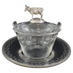 Sterling Silver & Crystal Butter Dish