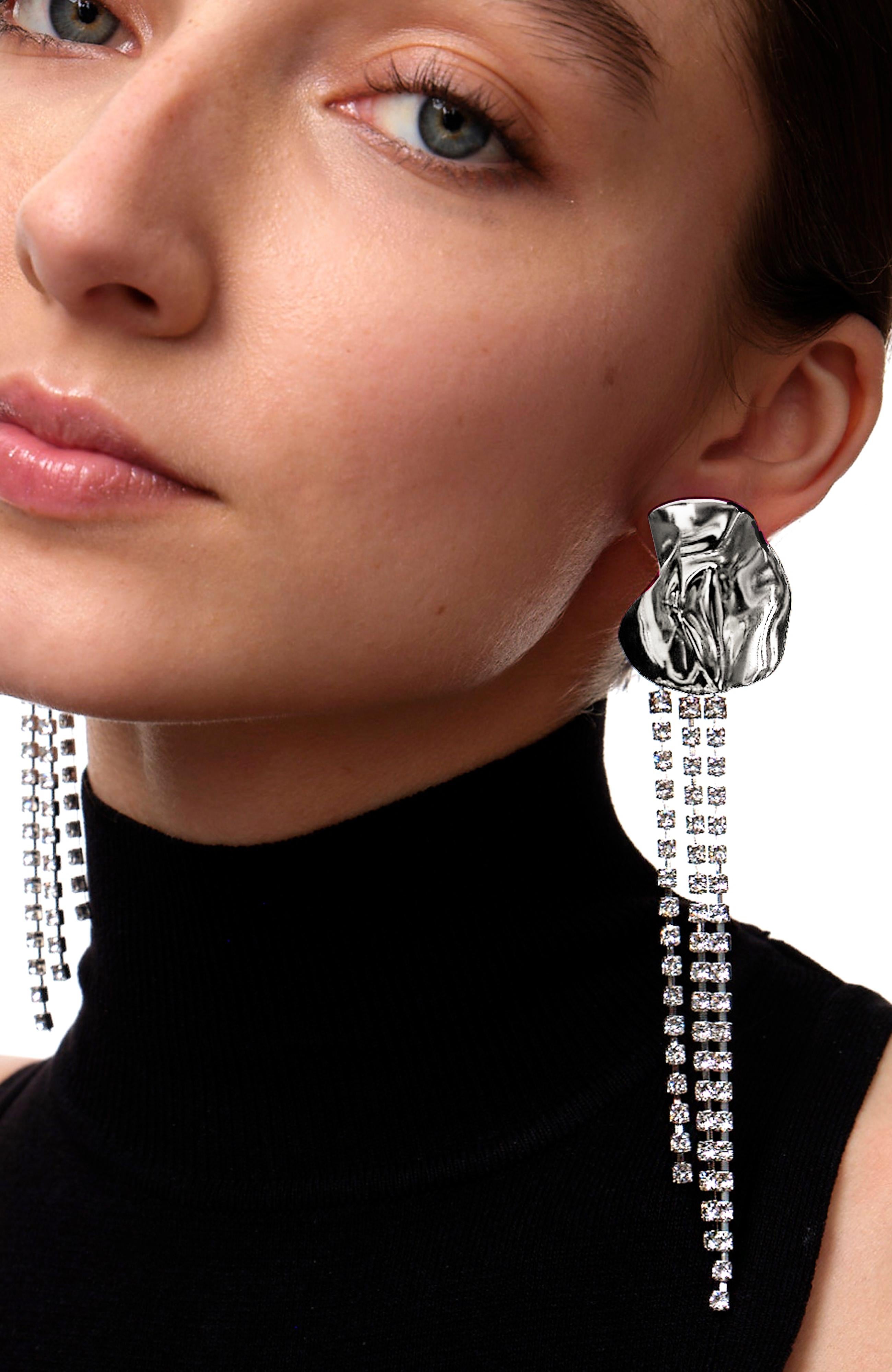 statement earrings silver