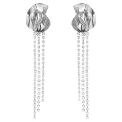 Sterling Silver Crystal Fringe Georgia Statement Earrings