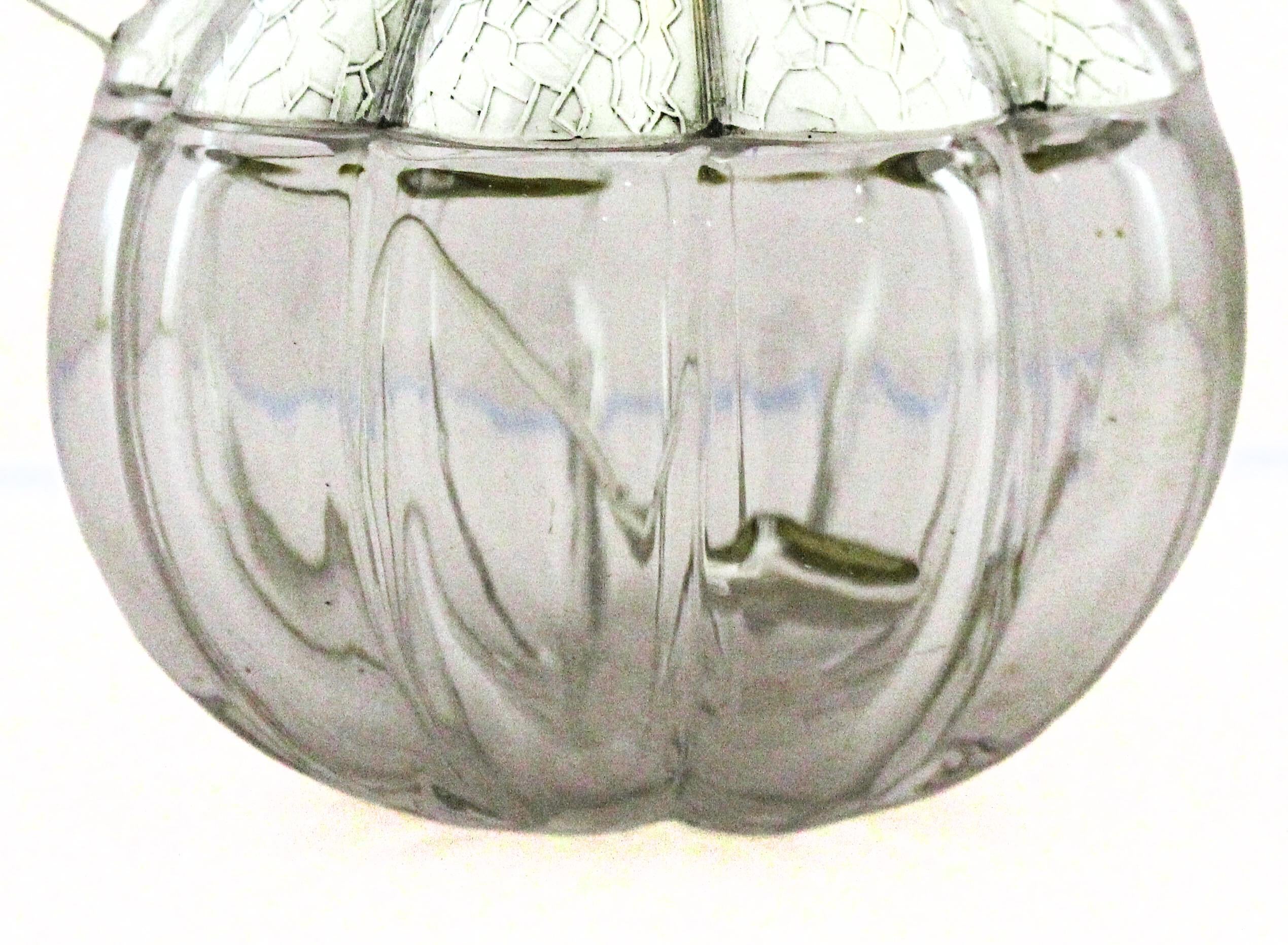 Argento 925 Barattolo in argento e cristallo con cucchiaio in vendita