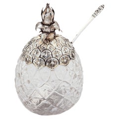 Sterling Silver & Crystal Pineapple Jar