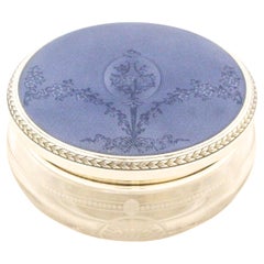 Barattolo per cipria in argento e cristallo