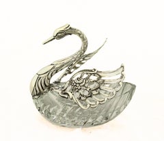Sterling Silver & Crystal Swans