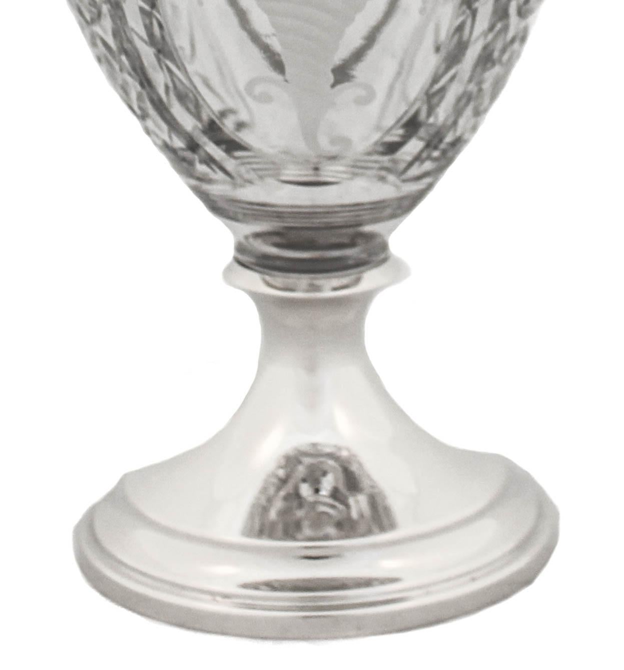 Sterling Silber & Kristall Urne (Frühes 20. Jahrhundert) im Angebot
