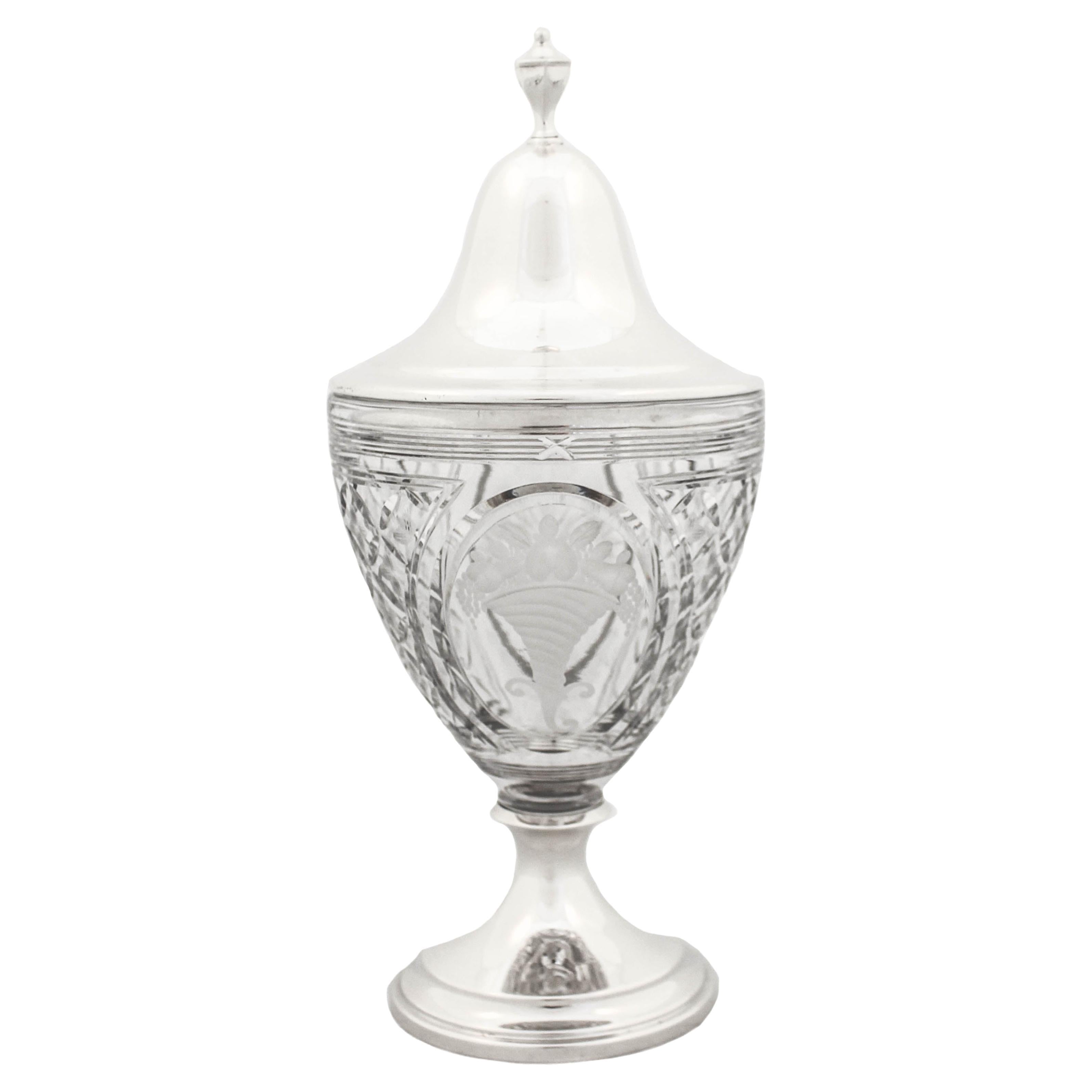 Sterling Silver & Crystal Urn For Sale