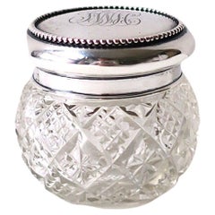Schminkkasten aus Sterlingsilber und Kristall J E Caldwell