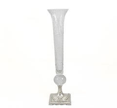 Vase en argent et cristal