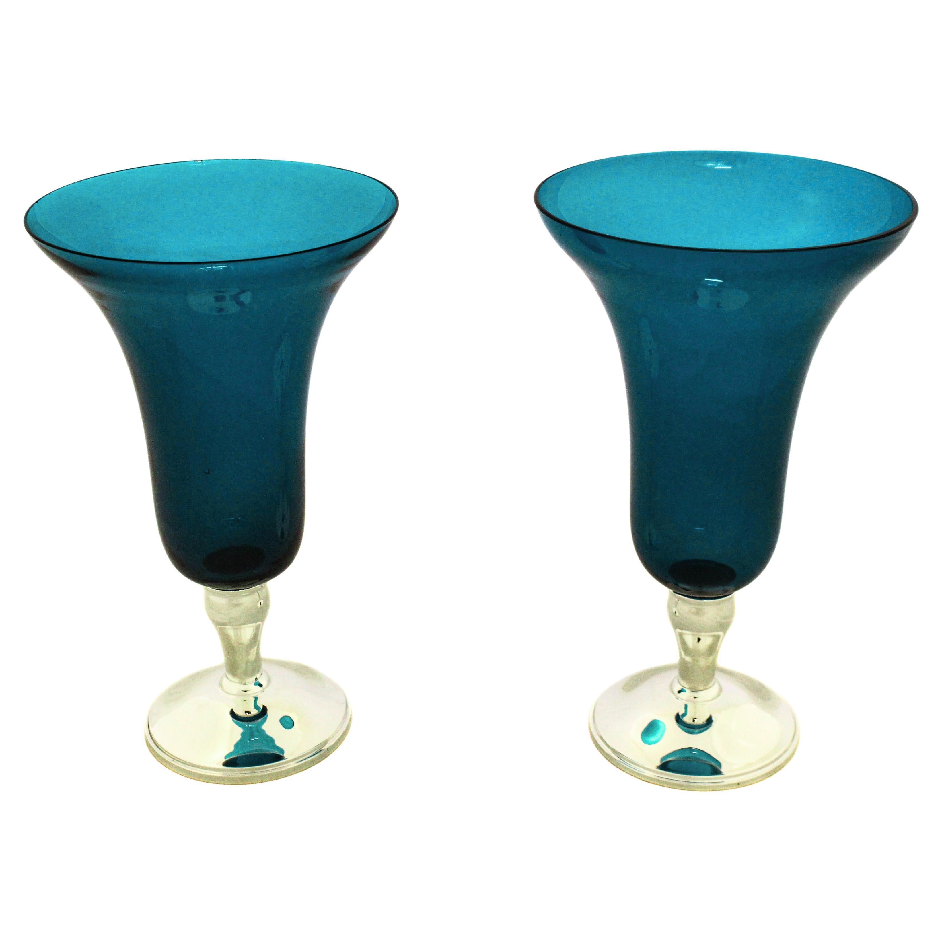 Sterling Silver 
Crystal Vase For Sale