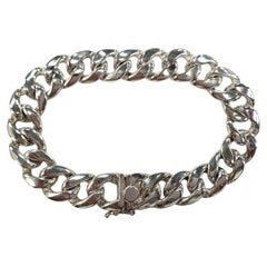 Sterling Silver Cuban Link Bracelet, Handcrafted in USA, 9 Inches, 69.28 Grams