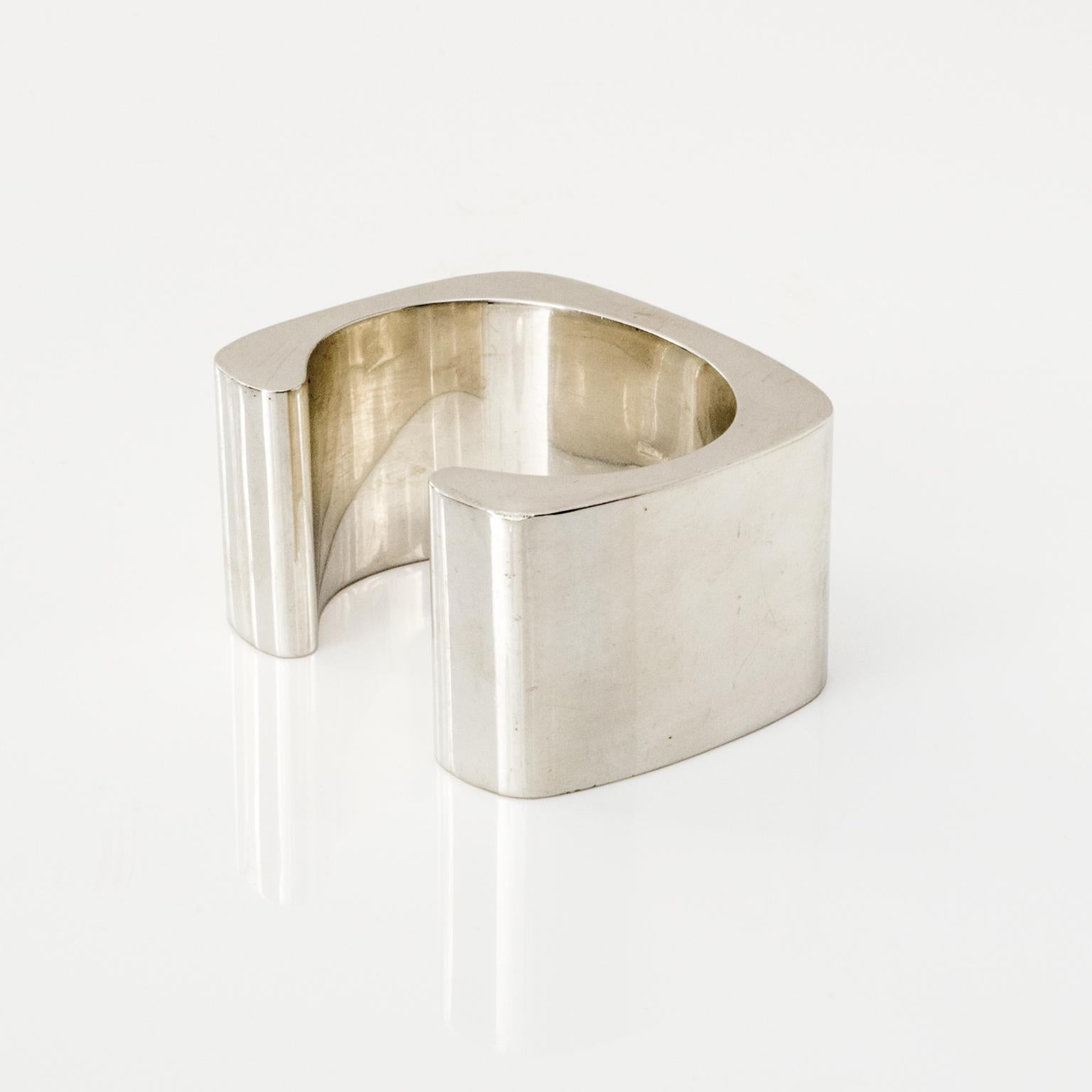 Sterling silver cuff bracelet by Pekka Piekainen, Finland. For Sale at ...