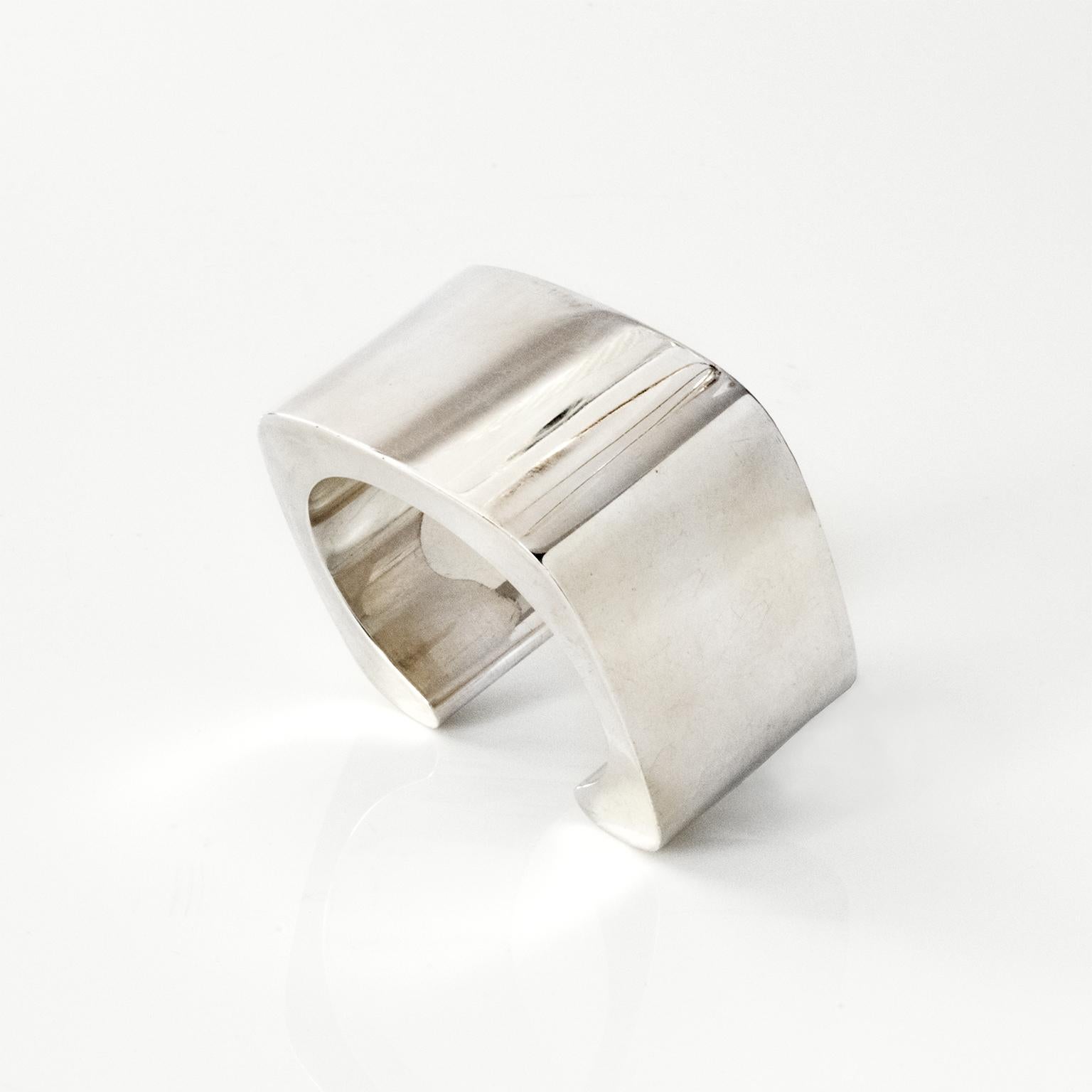 Women's Sterling silver cuff bracelet by Pekka Piekainen, Finland.