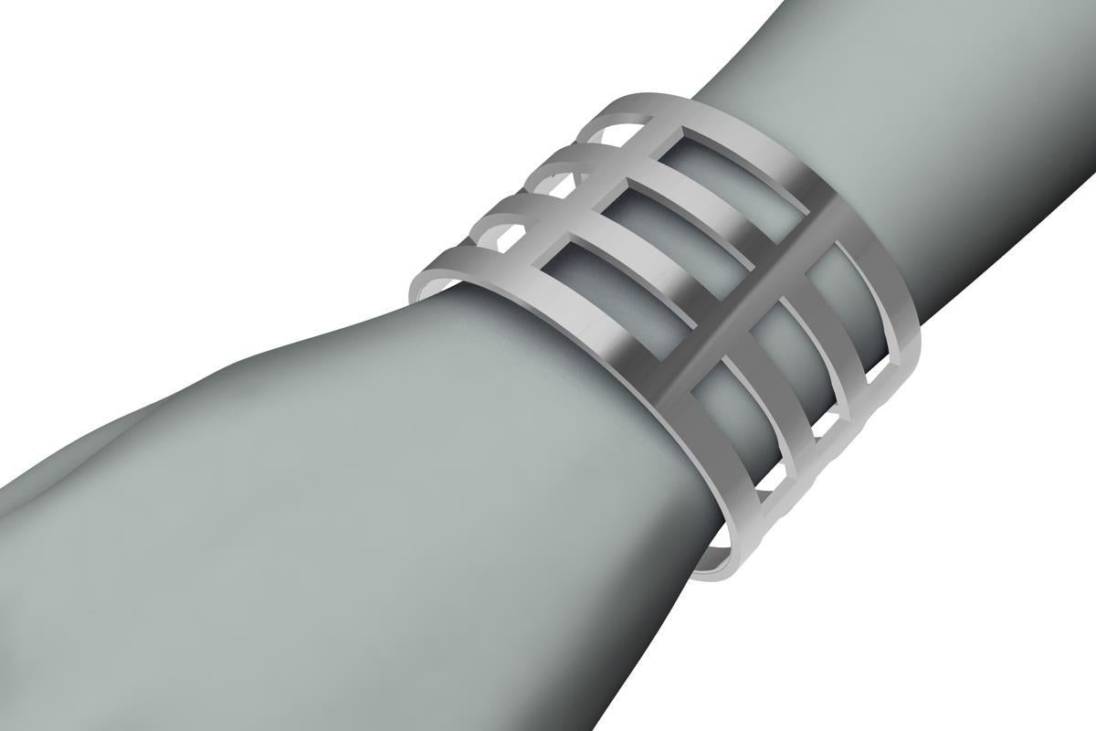 Sterling Silver Wide Rectangle Cuff Bracelet