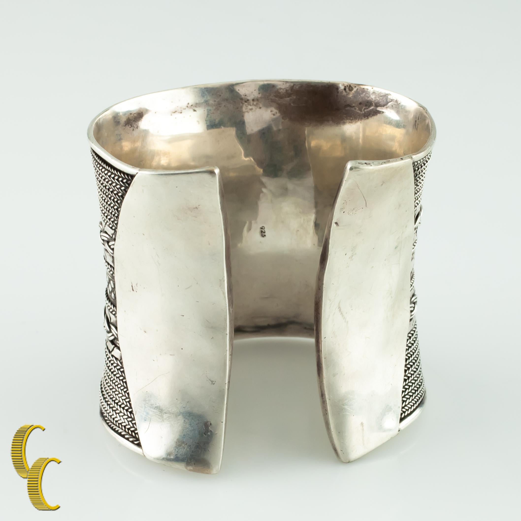 da uomo o donna Bracciale in argento sterling con catena e dettagli in filo, misura 6 in vendita