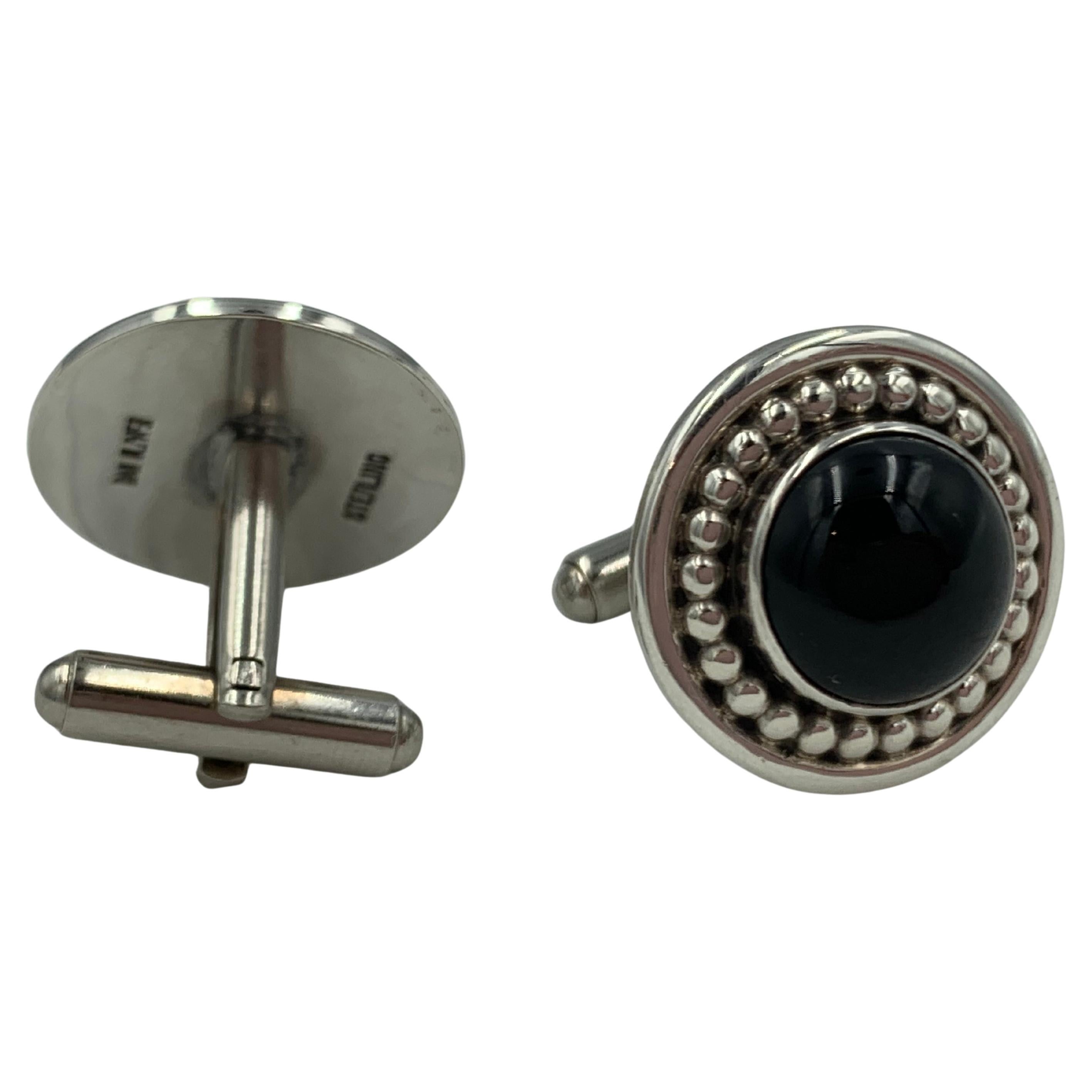 Nativo americano A. Silver con cabochon in onice nero di Dan Oliver in vendita