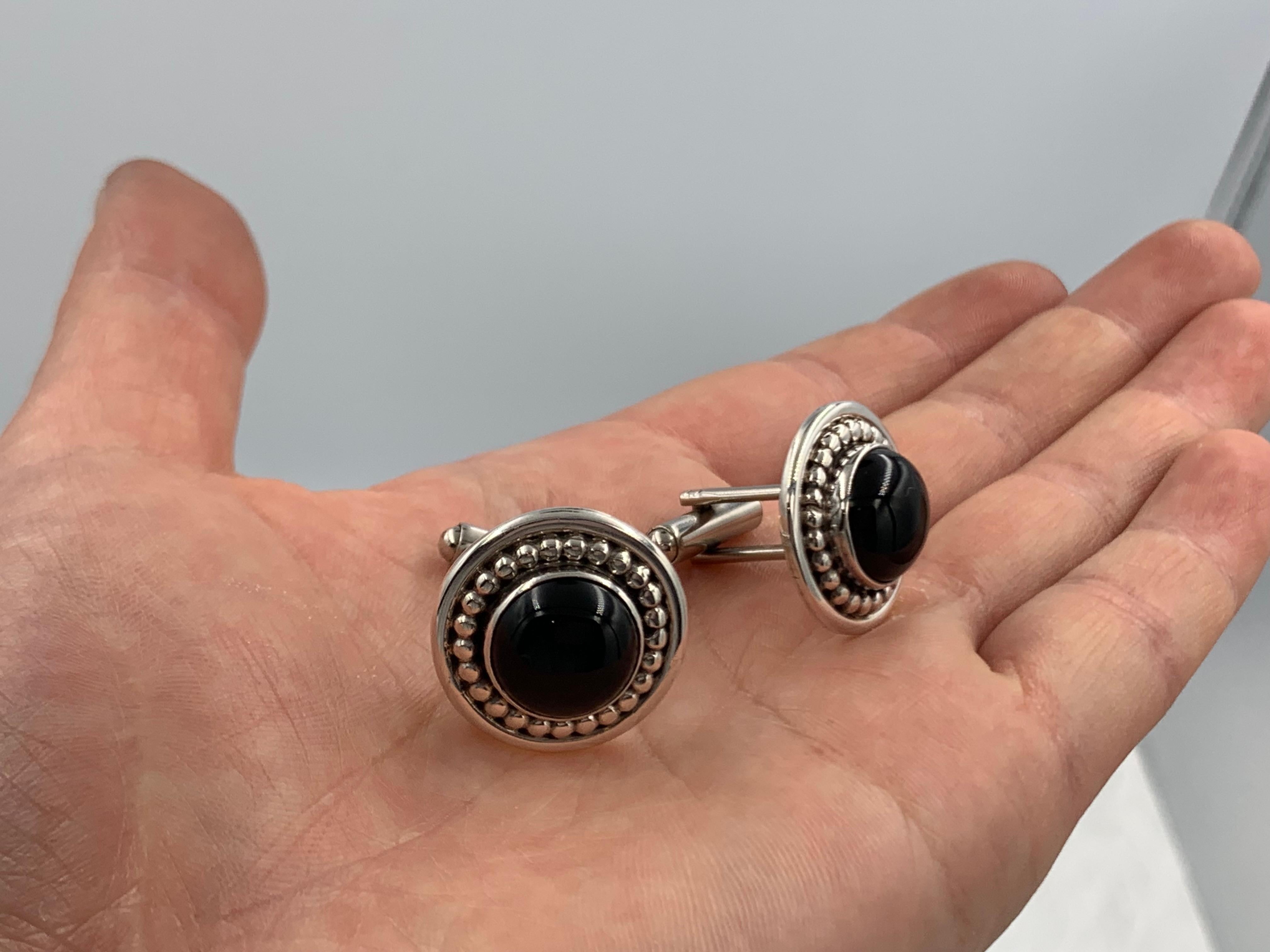 A. Silver con cabochon in onice nero di Dan Oliver in vendita 1