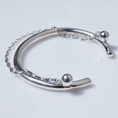 Silber Manschettenarmband Kette Modernist J DAUPHIN