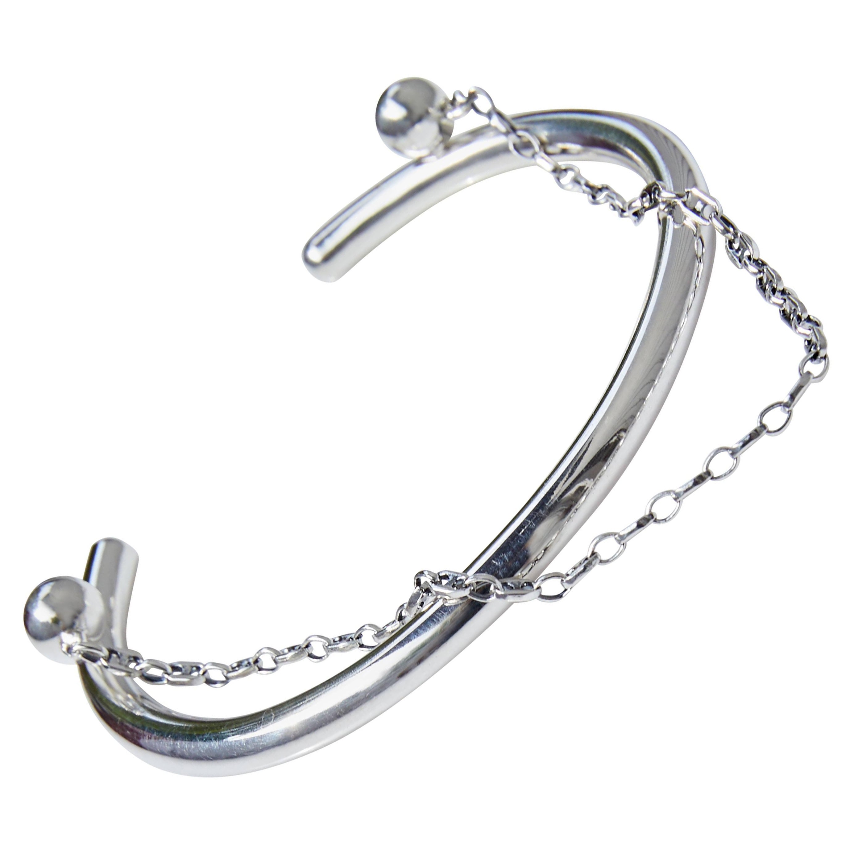 Bracciale in argento con catena Modernista J DAUPHIN