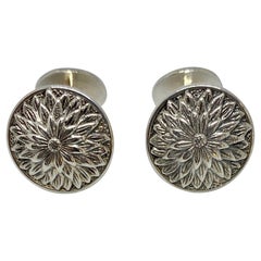 Sterling Silver Cufflinks with Acanthus Leaf Motif by Gianmaria Buccellati