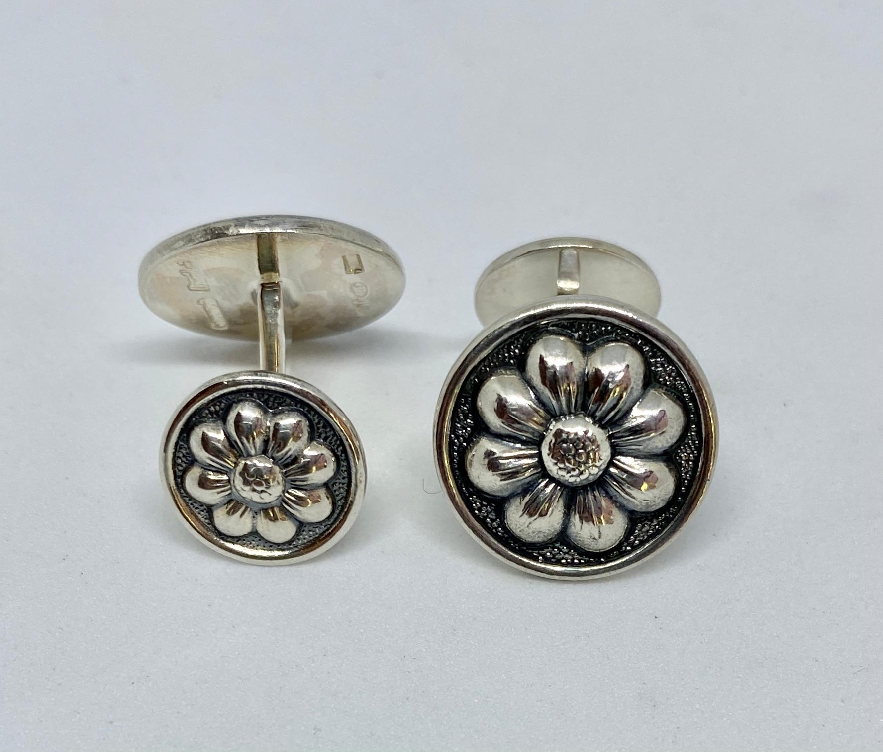 Sterling Silver Cufflinks with Classical Motif by Gianmaria Buccellati For Sale 2