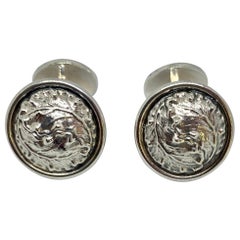 Sterling Silver Cufflinks with Oak Leaf Motif by Gianmaria Buccellati