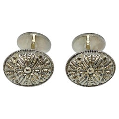 Gemelli in argento con facce ovali di Gianmaria Buccellati