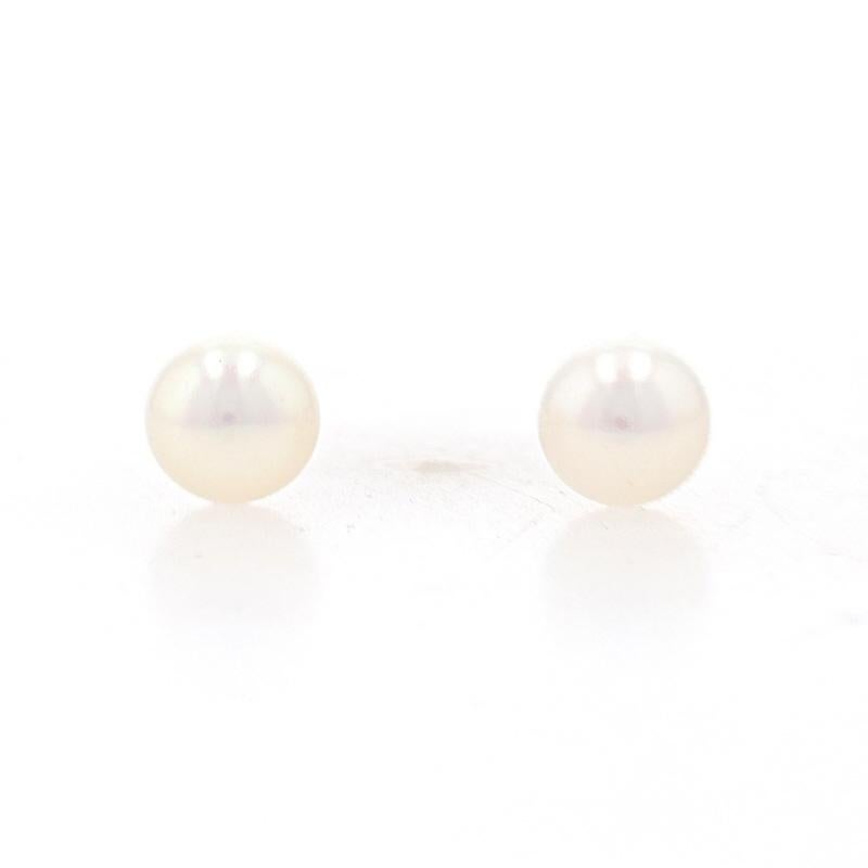 Sterling Silver Cultured Pearl Stud Earrings - 925 Pierced For Sale