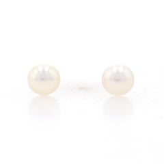 Sterling Silver Cultured Pearl Stud Earrings - 925 Pierced